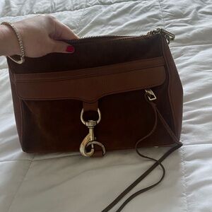 Rebecca Minkoff Leather and Suede Tan Cross Body Shoulder Bag
